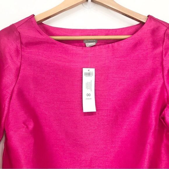 Chico’s Vibrant Pink Classic Boat Neck Pullover Top in Summerberry NEW - Picture 6 of 16
